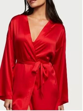 Victoria's Secret Red Satin Robe
